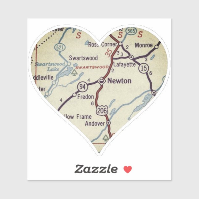 Pegatina Newton New Jersey (Hoja)