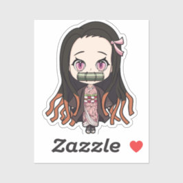 Pegatina Nezuko - Demon Slayer estilo anime chibi