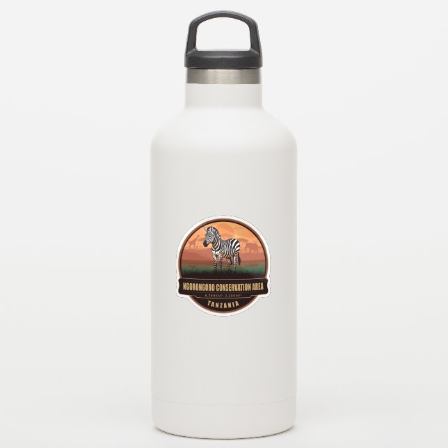 Pegatina Ngorongoro Conservation Area, Tanzania (Botella de agua)