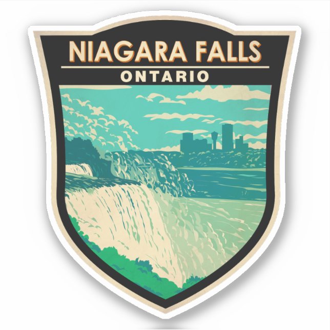 Pegatina Niagara Falls Ontario Travel Art Vintage (Anverso)