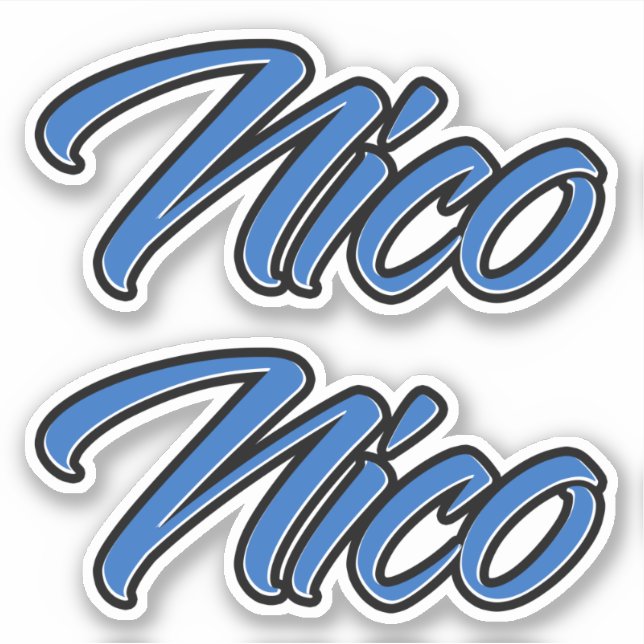 Pegatina Nico Name blue Aufkleber Sticker Stickerset (Anverso)