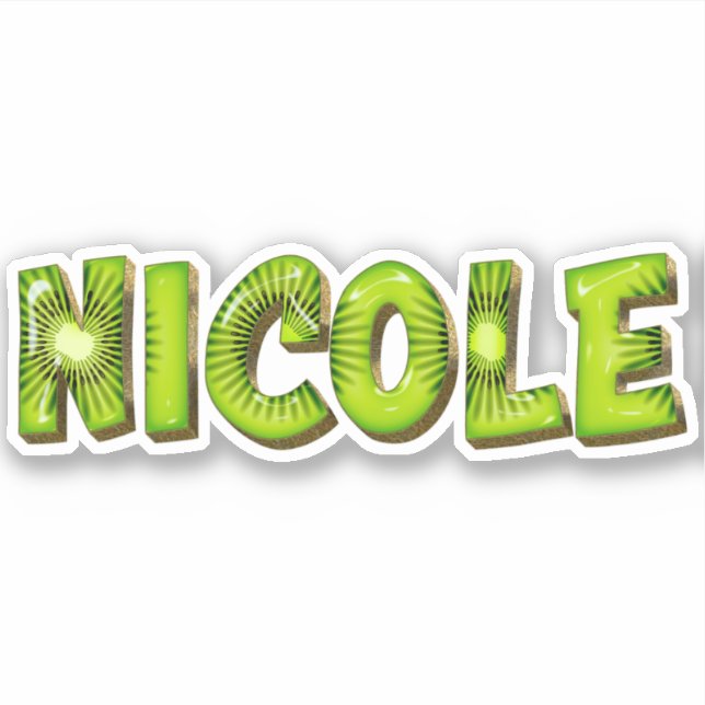 Pegatina Nicole Name Kiwi Design Aufkleber Sticker (Anverso)