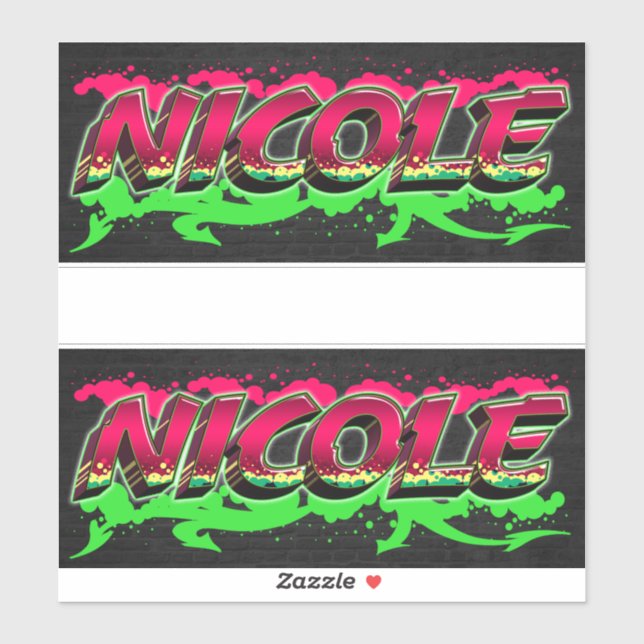 Pegatina Nicole Vorname Name Graffiti Aufkleber Sticker (Hoja)
