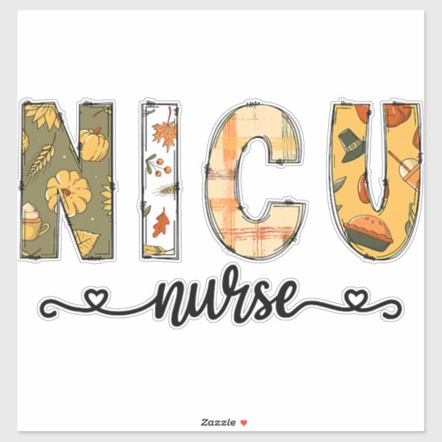 Pegatina NICU Enfermera Fall Halloween para mujeres hombres (Hoja)