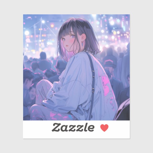 Pegatina Night view | 東京娘 GenerartiveAI シール (Hoja)