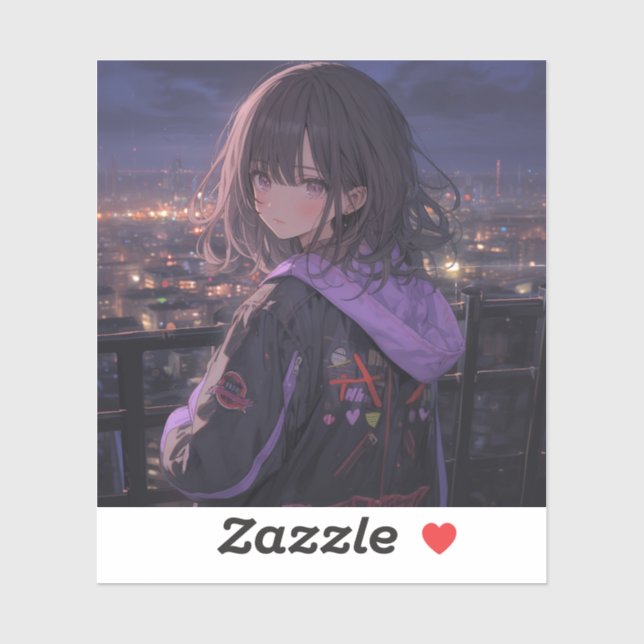 Pegatina Night view | 東京娘 GenerartiveAI シール (Hoja)