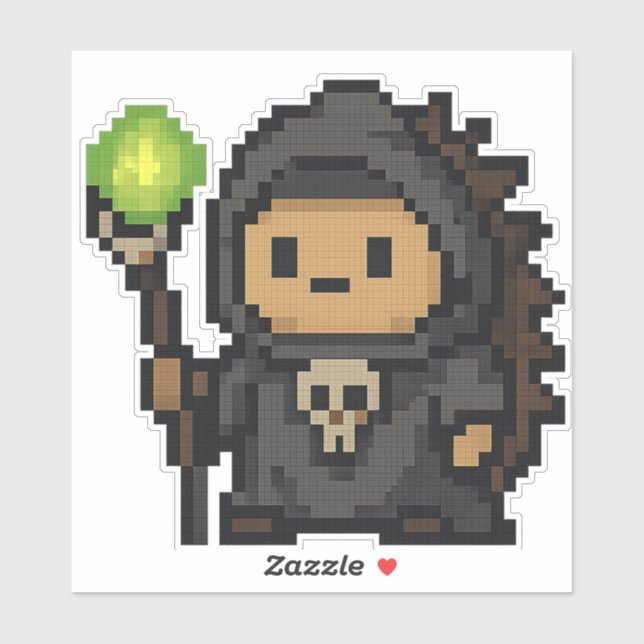 Pegatina nigromante de hedgehog 6x6 (Hoja)