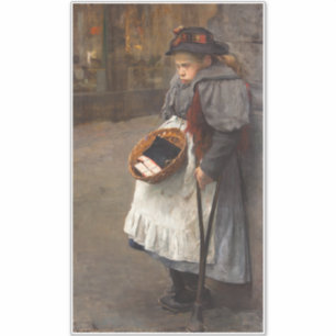 Pegatina Niña Cerilla Pobre Golfillo Callejero Pobreza Urba