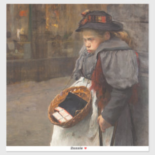 Pegatina Niña Cerilla Pobre Golfillo Callejero Pobreza Urba