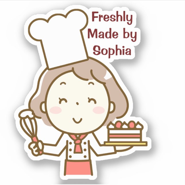 Pegatina Niña Chef (Anverso)