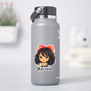 Pegatina Niña de dibujos animados hispana personalizada