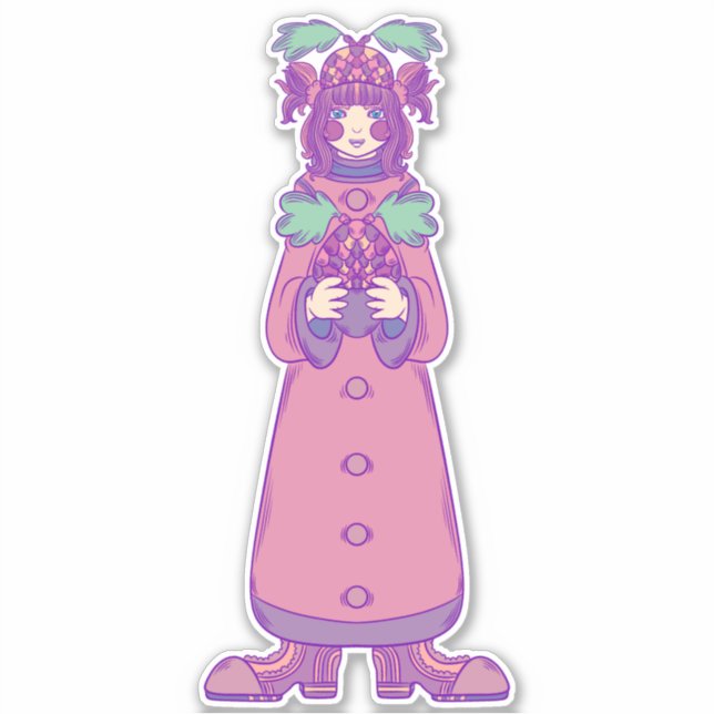 Pegatina Niña de la bellota (Anverso)