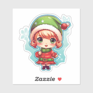 Pegatina Niña Elfa Xmas Magic