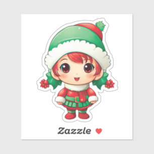 Pegatina Niña Elfa Xmas Magic