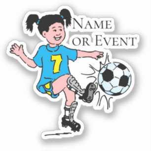 Pegatina Niña jugando fútbol