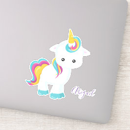 Pegatina Niña unicornio