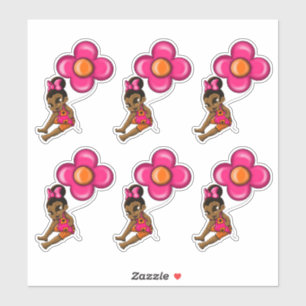 Pegatina Niñas bebés africanas