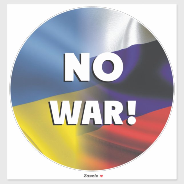 Pegatina Ninguna guerra entre Rusia y Ucrania (Hoja)