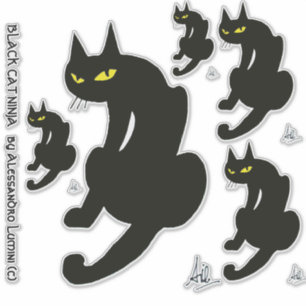 PEGATINA NINJA BLACK CAT