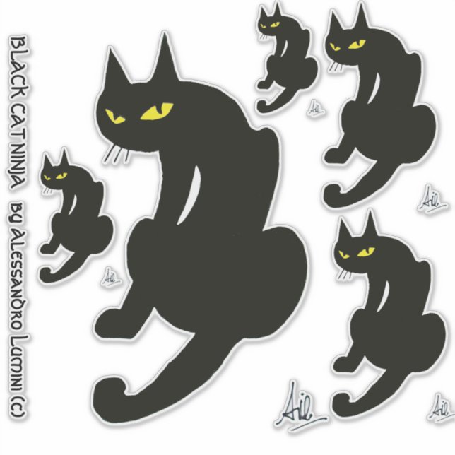 PEGATINA NINJA BLACK CAT (Anverso)