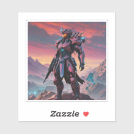 Pegatina Ninja De Cyborg Rojo Del Norte2