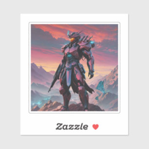 Pegatina Ninja De Cyborg Rojo Del Norte2