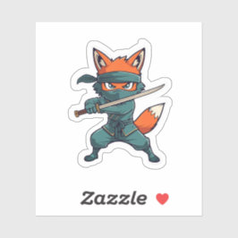 Pegatina Ninja Fox Sticker – Cute Fox Vinyl Decal