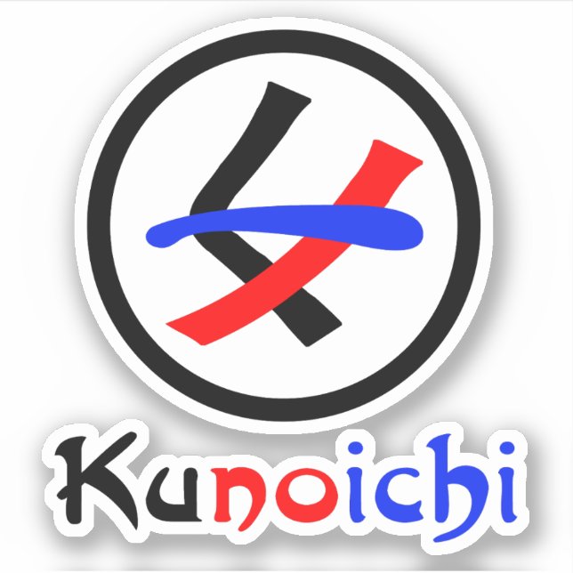 Pegatina Ninja Kunoichi く ノ 一 (Anverso)