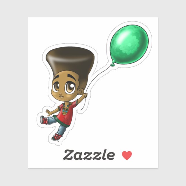 Pegatina Niño negro (Hoja)