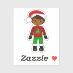 Pegatina Niño negro, melanina, magia chica negra, marrón