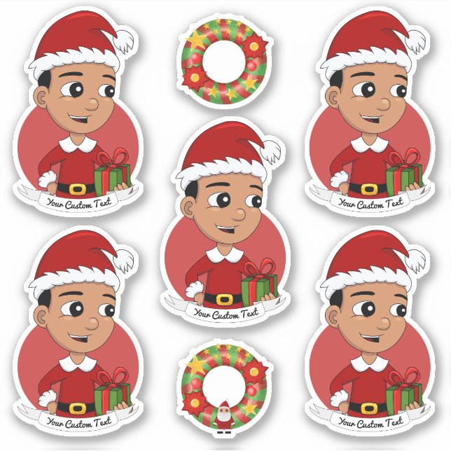 Pegatina Niño personalizado de Navidades hispanos (Anverso)