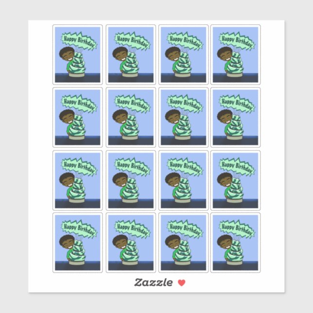 Pegatina Niño y pastor afroamericano (Hoja)