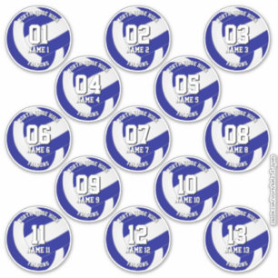 Pegatina niños adolescentes azul real blanco 13 club de vol