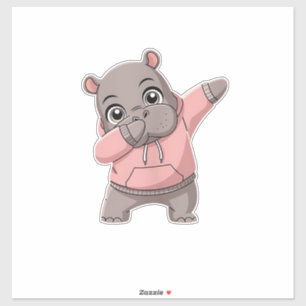 Pegatina Niños Chicas de Hippo Cute Pygmy