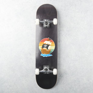 Pegatina Niños de skateboard Barco pirata