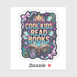 Pegatina Niños geniales leen libros - amante de los libros 