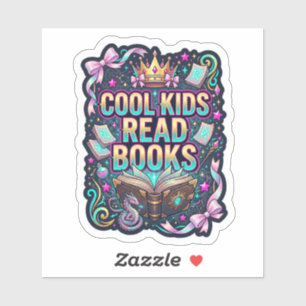 Pegatina Niños geniales leen libros - amante de los libros