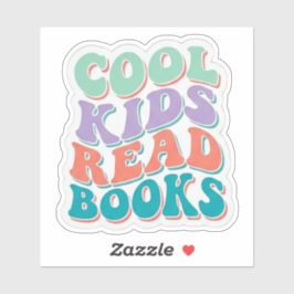 Pegatina Niños geniales leen libros - amante de los libros 