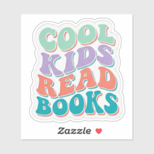 Pegatina Niños geniales leen libros - amante de los libros