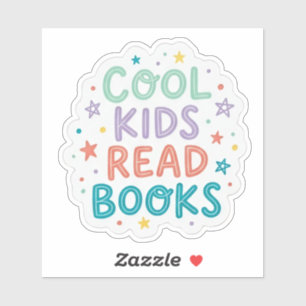 Pegatina Niños geniales leen libros - amante de los libros