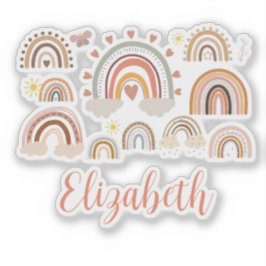 Pegatina Niños iris de Boho personalizados