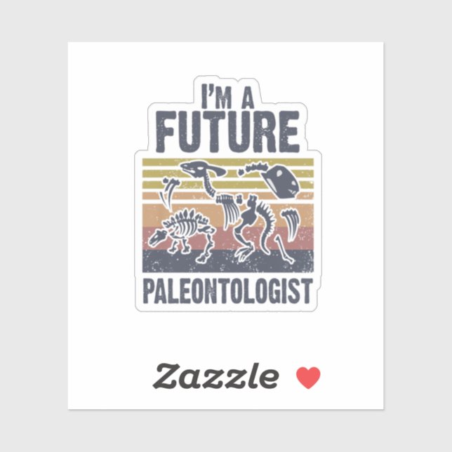 Pegatina Niños, soy un futuro paleontólogo dinosaurios (Hoja)