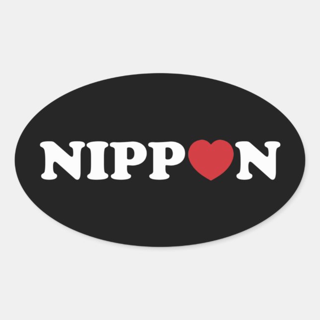Pegatina Nippon Love Heart Oval (Anverso)