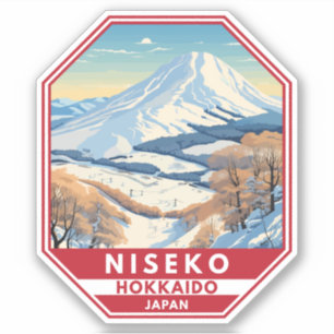 Pegatina Niseko Hokkaido Japón Vintage de viajes de inviern