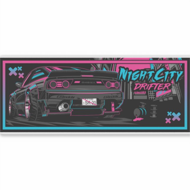 Pegatina Nissan 240sx s13 (Anverso)