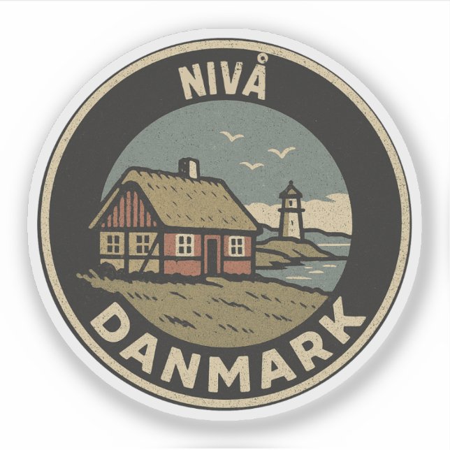 Pegatina Nivå, Dinamarca Danmark  (Anverso)