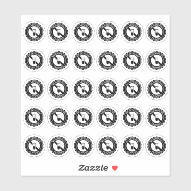 Pegatina No Artificial Flavors Mini Food Packaging Label (Hoja)