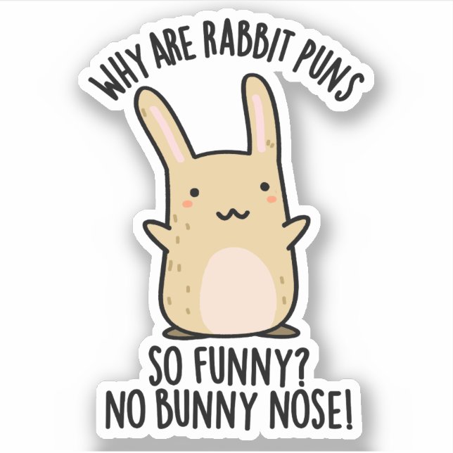 Pegatina No Bunny Nose Chistes divertidos de conejos  (Anverso)