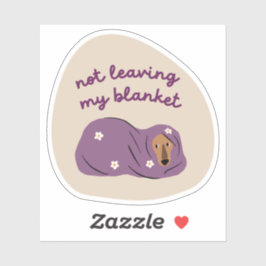 Pegatina No dejar mi ilustracion de perro manta beige