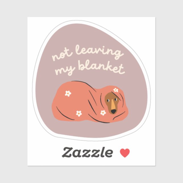 Pegatina No dejar mi ilustracion de perro manta en otoño (Hoja)